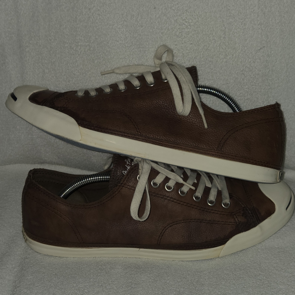 Jack Purcell Brown Leather Low-Top Sneakers - Casual Lace-Up, Unisex M11/W12.5
